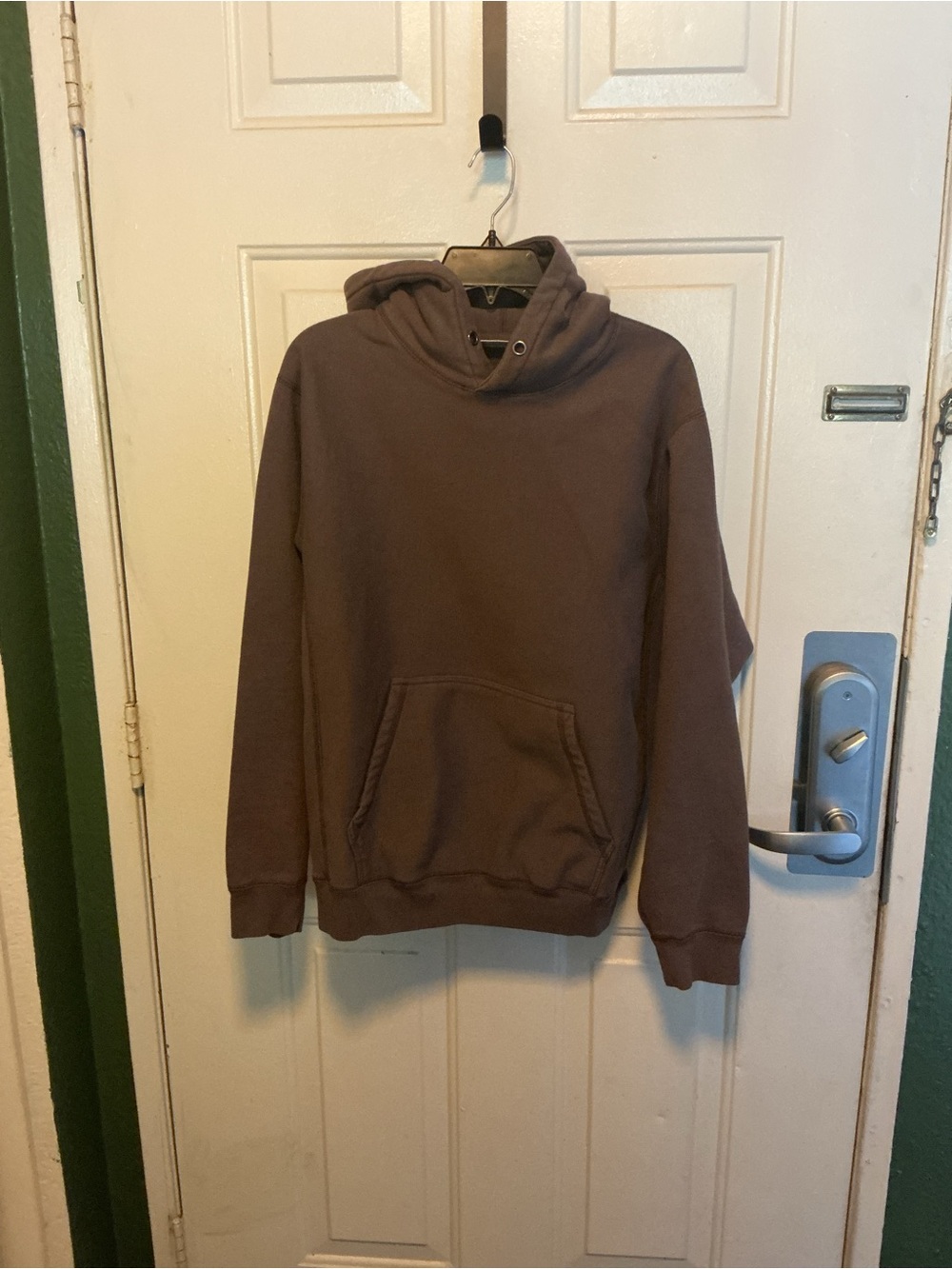 Men's Zip-Neck Hooded Sweatshirt in Brown by